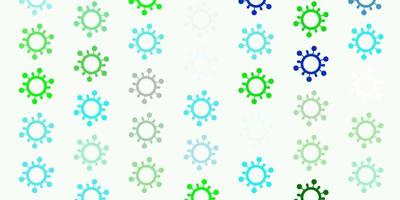 Light Multicolor vector backdrop with virus symbols.