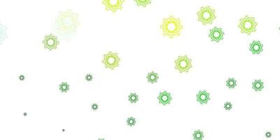 Light Green, Yellow vector texture with memphis shapes.