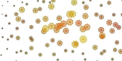 Light Green, Yellow vector pattern with colored snowflakes.