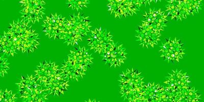 Light Green, Yellow vector doodle template with flowers.