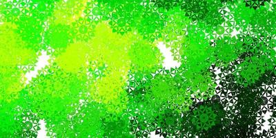 Light Green, Yellow vector backdrop with xmas snowflakes.