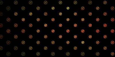 Dark Green, Yellow vector backdrop with virus symbols.