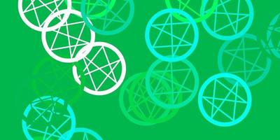 Light Green vector pattern with magic elements.