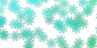 Light Green vector natural artwork with flowers.