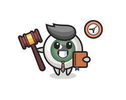 Mascot cartoon of eyeball as a judge vector