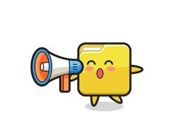 folder character illustration holding a megaphone vector