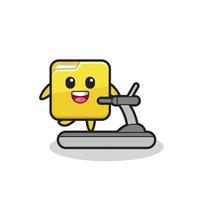 folder cartoon character walking on the treadmill vector
