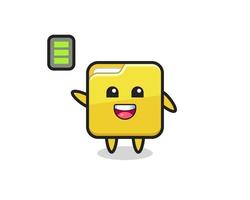 folder mascot character with energetic gesture vector