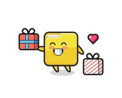 folder mascot cartoon giving the gift vector