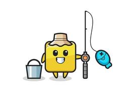 Mascot character of folder as a fisherman vector