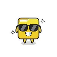 Cartoon mascot of folder with cool gesture vector