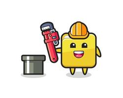 Character Illustration of folder as a plumber vector