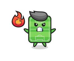 football field character cartoon with angry gesture vector