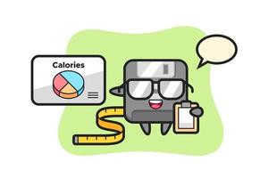 Illustration of floppy disk mascot as a dietitian vector