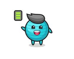 exercise ball mascot character with energetic gesture vector