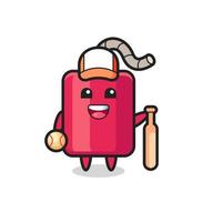 Cartoon character of dynamite as a baseball player vector