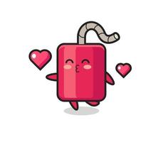 dynamite character cartoon with kissing gesture vector