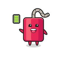 dynamite mascot character with energetic gesture vector