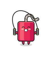 dynamite character cartoon with skipping rope vector