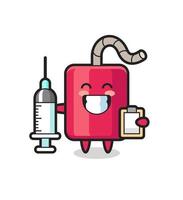 Mascot Illustration of dynamite as a doctor vector