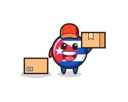 Mascot Illustration of cuba flag badge as a courier vector