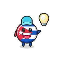 cuba flag badge character cartoon getting the idea vector