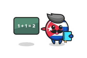 Illustration of cuba flag badge character as a teacher vector