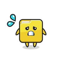 folder mascot character with afraid gesture vector