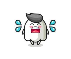 ghost cartoon illustration with crying gesture vector