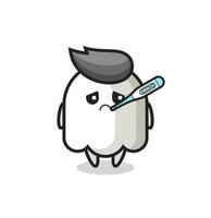 ghost mascot character with fever condition vector