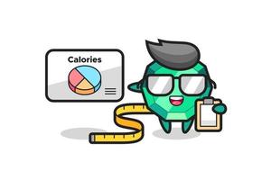 Illustration of emerald gemstone mascot as a dietitian vector