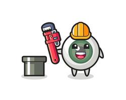 Character Illustration of eyeball as a plumber vector