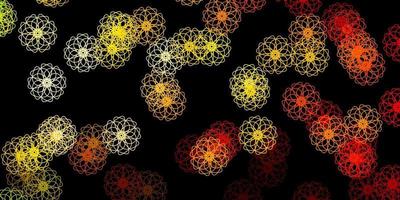 Dark Green, Red vector backdrop with chaotic shapes.
