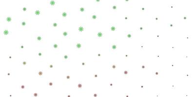 Light Green, Red vector doodle template with flowers.