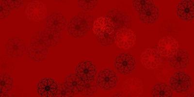Light Green, Red vector doodle pattern with flowers.