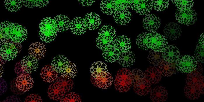 plantilla de vector verde oscuro, rojo con formas abstractas.