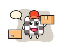 Mascot Illustration of chess board as a courier vector