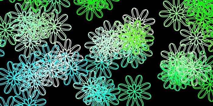 Dark Green vector background with random forms.