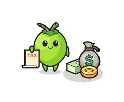 Character cartoon of coconut as a accountant vector