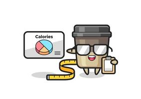 Illustration of coffee cup mascot as a dietitian vector