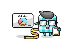 Illustration of checkered tablecloth mascot as a dietitian vector