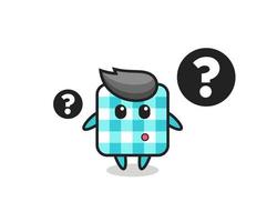 Cartoon Illustration of checkered tablecloth with the question mark vector