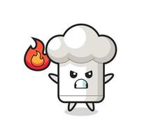 chef hat character cartoon with angry gesture vector