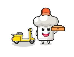 Character Illustration of chef hat as a pizza deliveryman vector