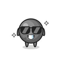 Cartoon mascot of cannon ball with cool gesture vector