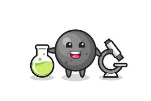 Mascot character of cannon ball as a scientist vector