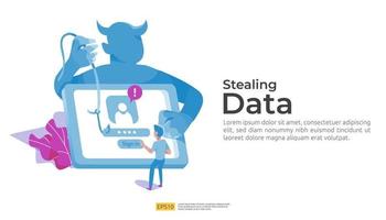 password phishing attack. stealing personal data concept illustration vector