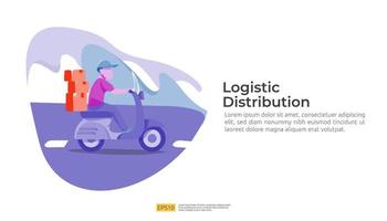 concepto de servicio de carga de distribución logística. entrega global en todo el mundo vector