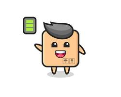 cardboard box mascot character with energetic gesture vector