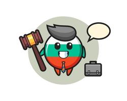 Illustration of bulgaria flag badge mascot as a lawyer vector